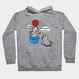 Funny cartoon kid seal cosplay Hoodie